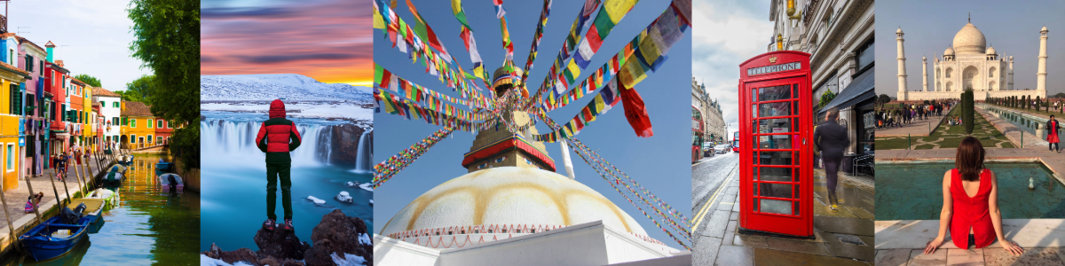 A collage of study abroad pictures